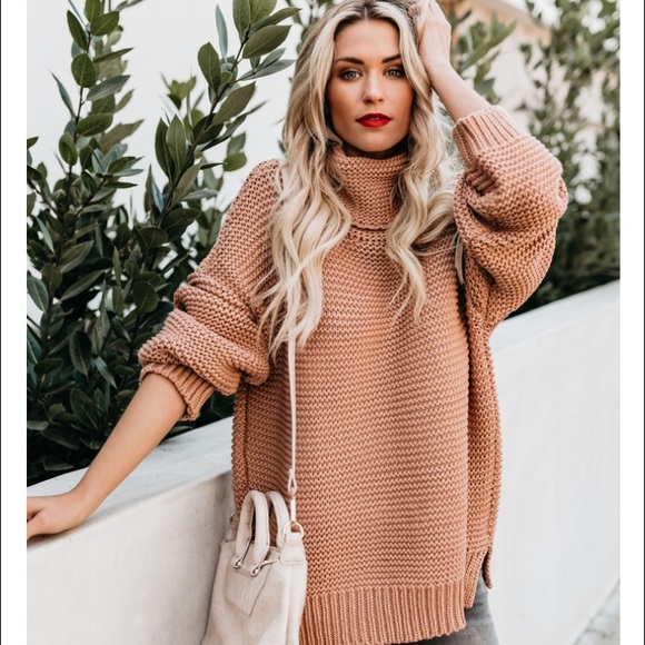 Caramel Hue Chunky Knit Sweater - Picture 1 of 8